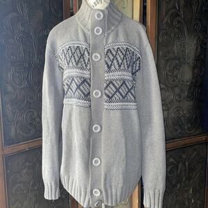 Garret Scott‎ 100% Cotton Cardigan Sweater Grey Men's Size M